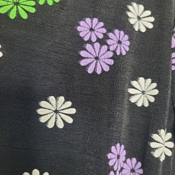 Vintage 90s Pia 70s vibe flower print short sleeve stretch quirky top size med - Picture 7 of 7